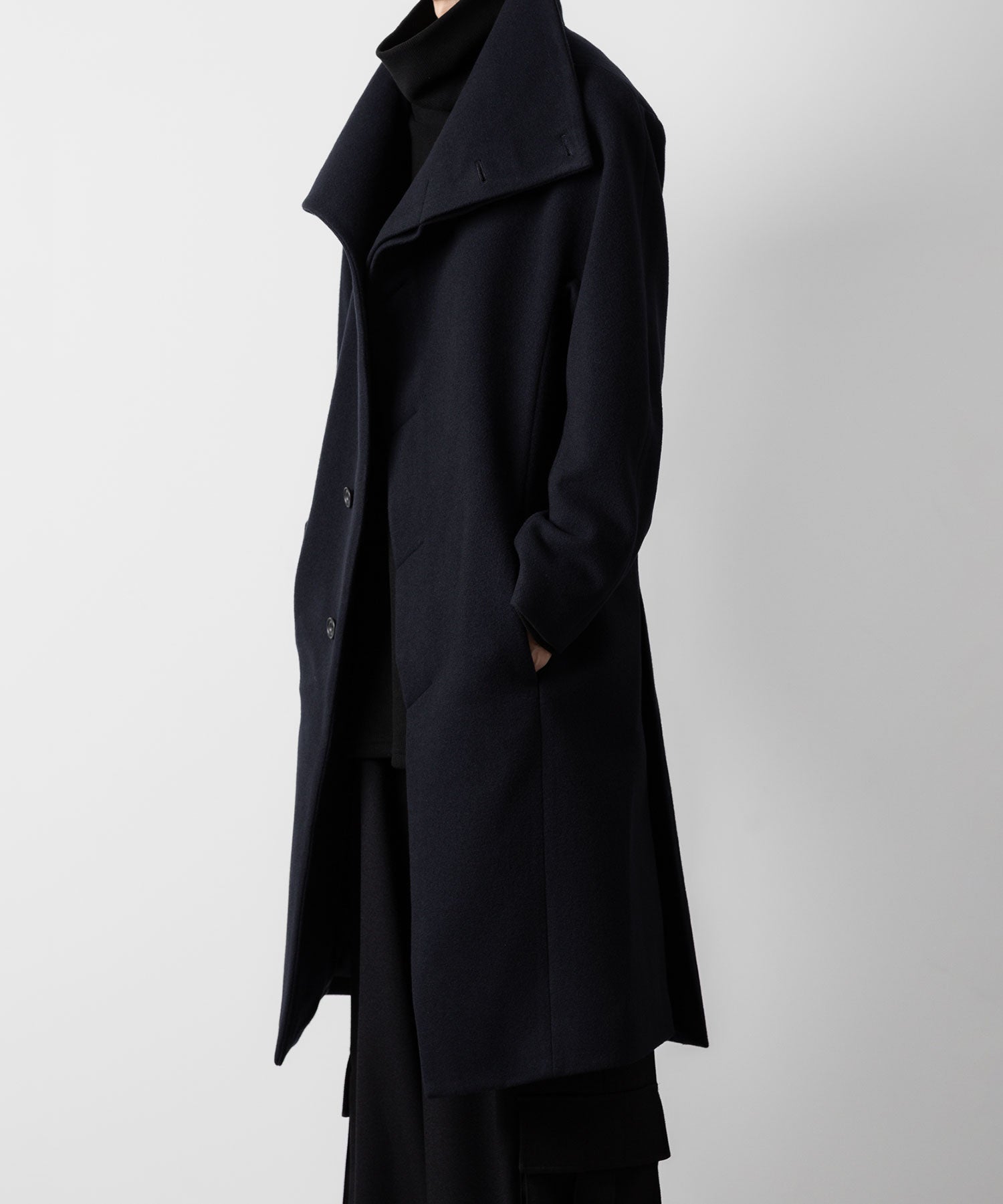 ato(アトウ)のENGLAND LAMB MELTON STAND COLLAR COAT - NAVYの公式通販サイトsession福岡セレクトショップ