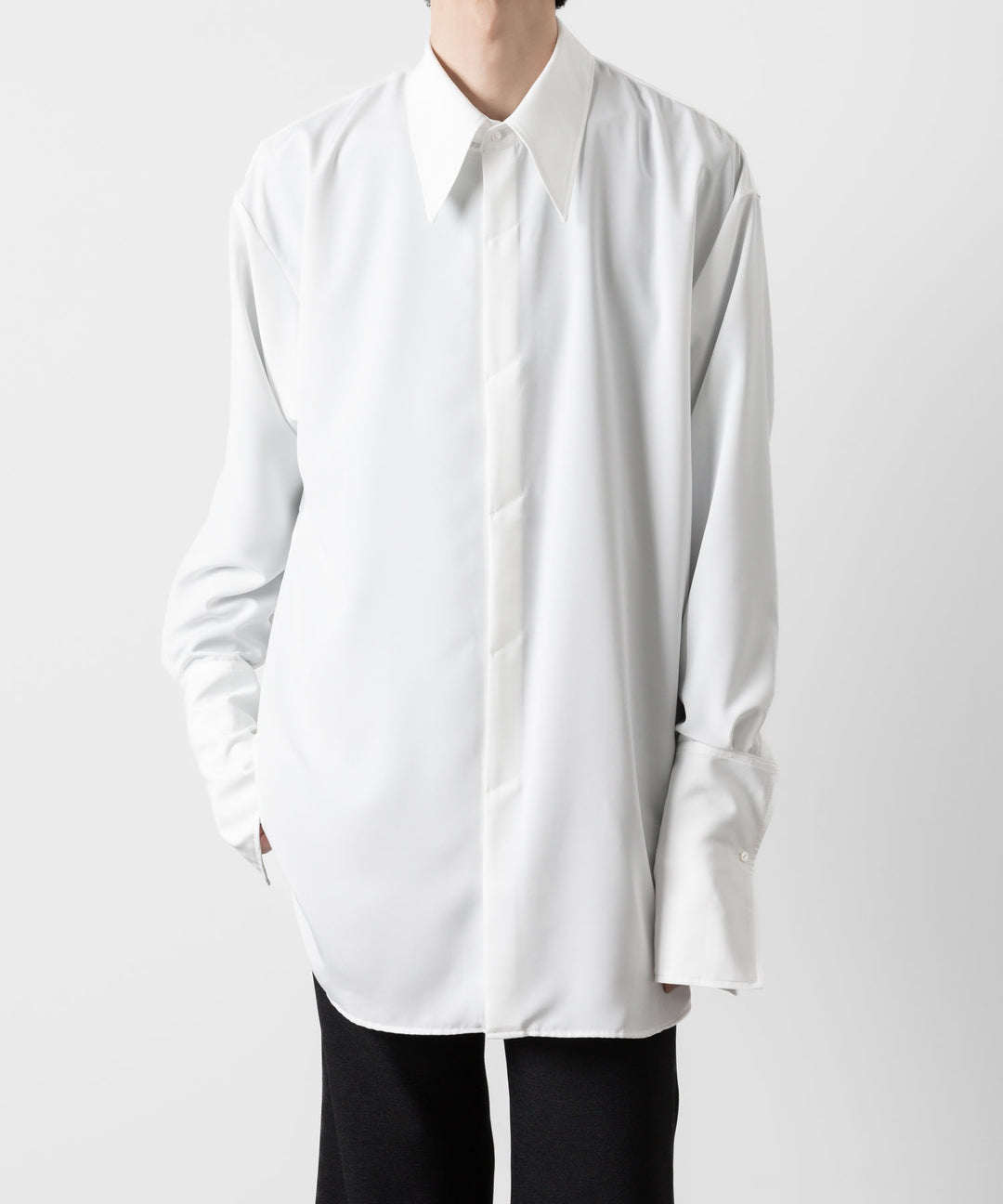 ato(アトウ)のOVERSIZED DOUBLE CUFFS SHIRT - WHITEの公式通販サイトsession福岡セレクトショップ