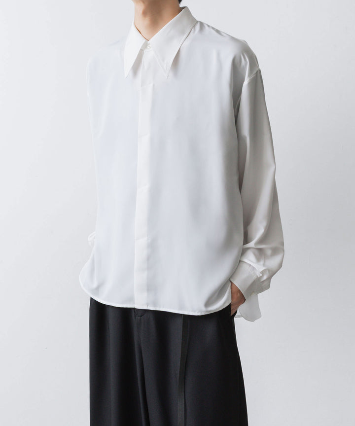 ato(アトウ)のCREPE DE CHINE  SHORT SCARF SHIRT - WHITEの公式通販サイトsession福岡セレクトショップ