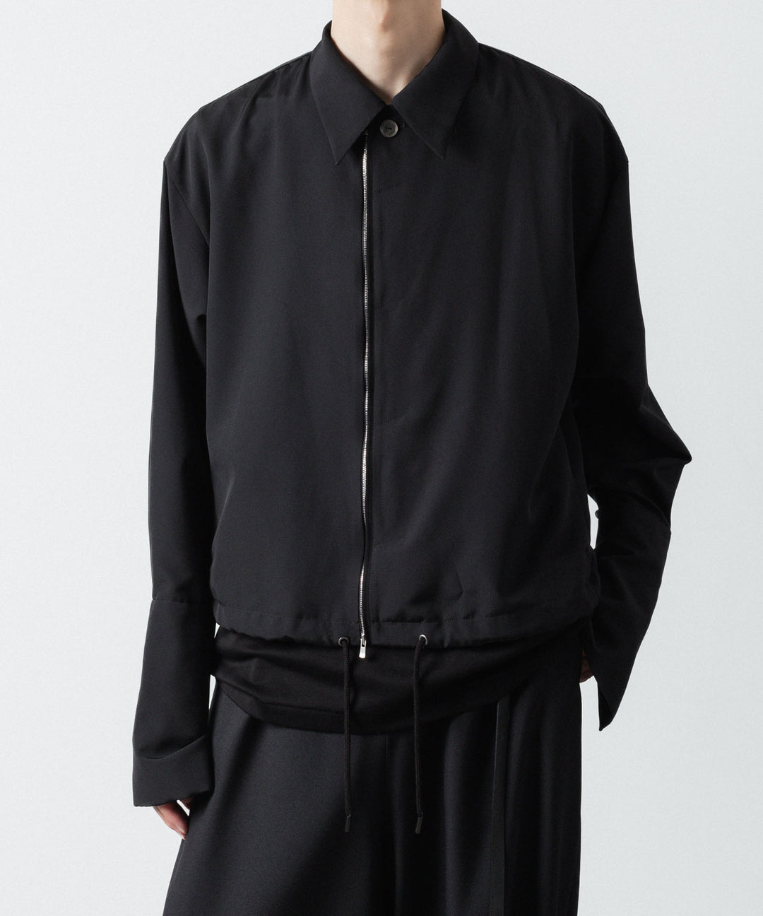 ato(アトウ)のDOUBLE CUFFS ZIP SHIRT - BLACKの公式通販サイトsession福岡セレクトショップ