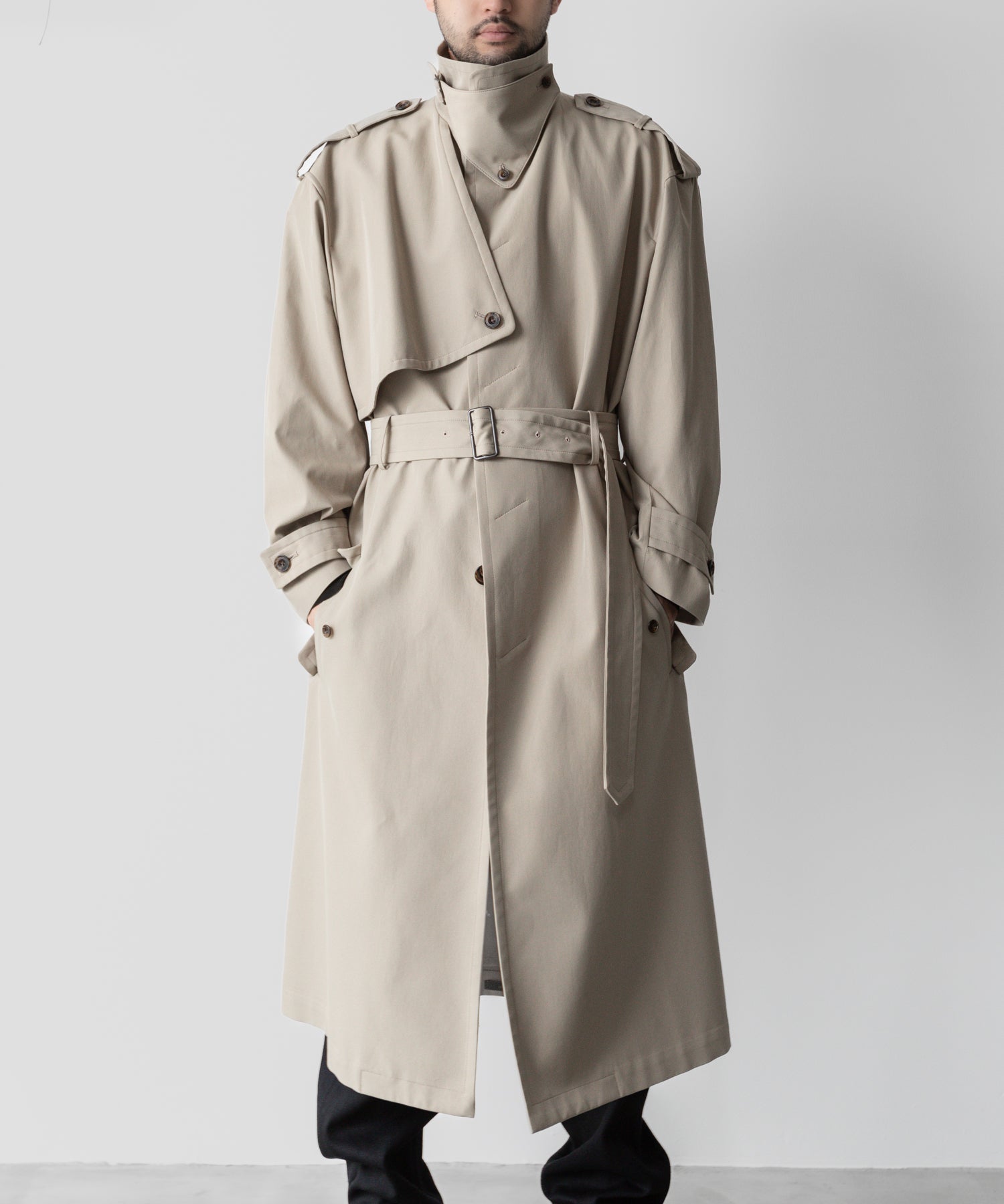 ato】STAND COLLAR SINGLE TRENCH COAT - BEIGE | 公式通販サイト session(セッション)