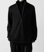 画像をギャラリービューアに読み込む, 【ato】STAND COLLAR ZIP PULLOVER - BLACK
