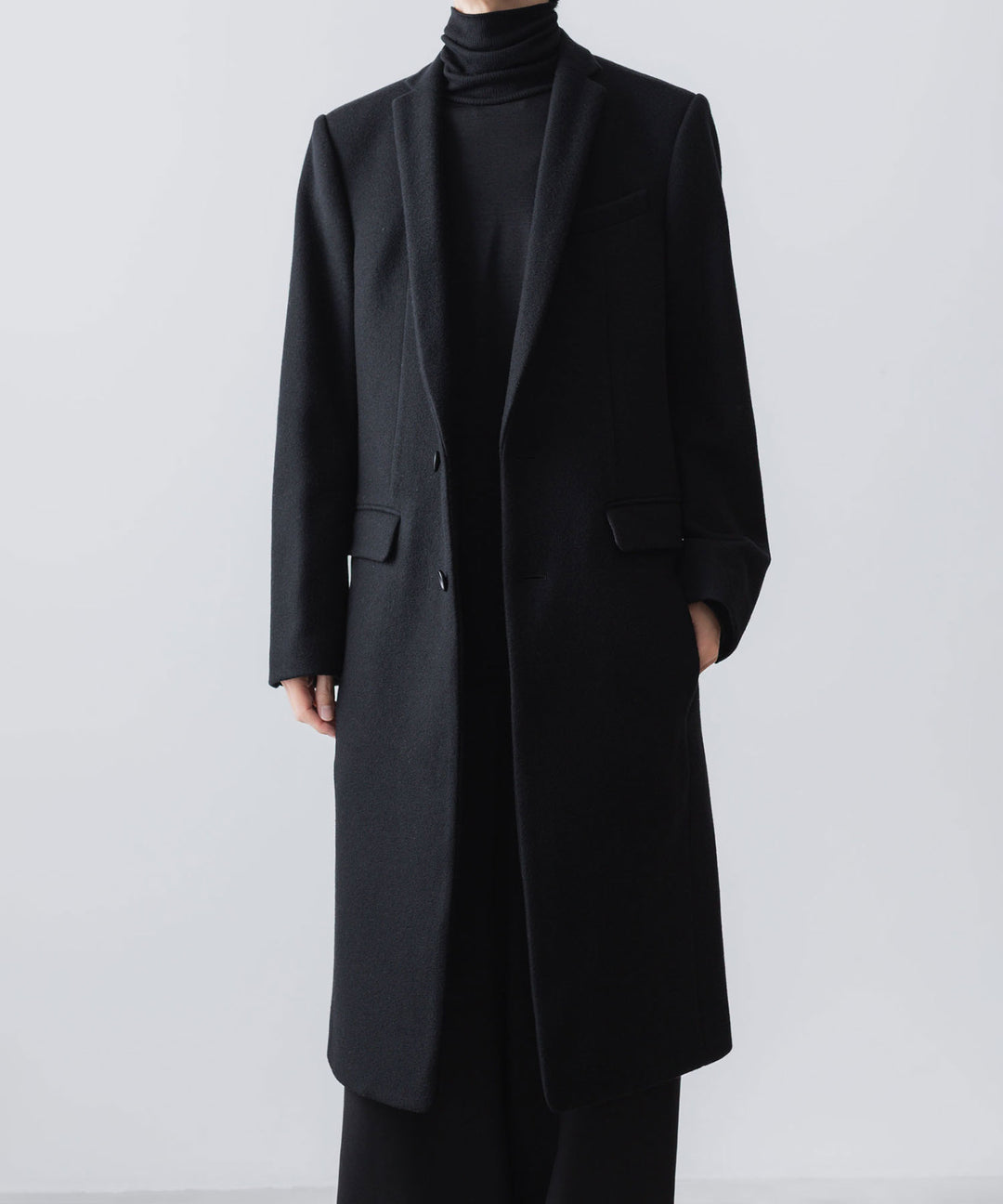 ato(アトウ)のENGLAND LAMB CHESTERFIELD COAT - BLACKの公式通販サイトsession福岡セレクトショップ
