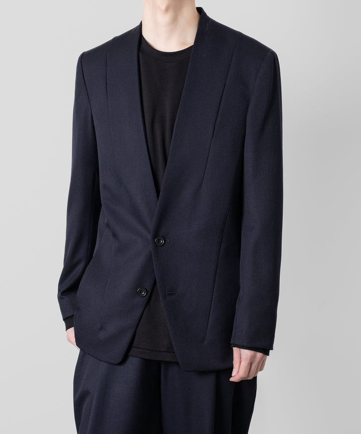 【ato】ato(アトウ)のWOOL TWILL NO COLLAR JACKET - NAVY 公式通販サイトsession福岡セレクトショップ