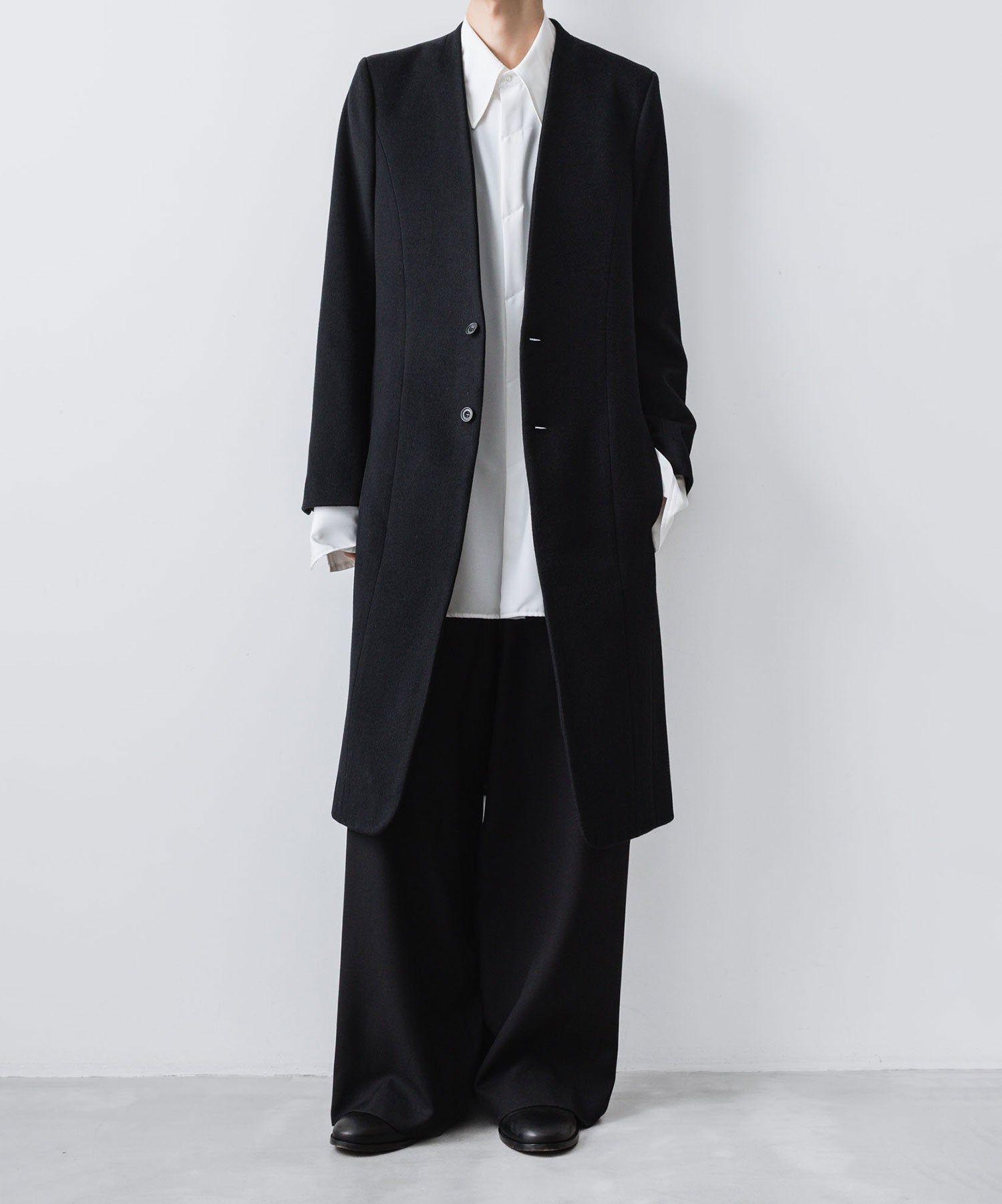 ato(アトウ)のSINGLE CHARME NO-COLLAR COAT - BLACKの公式通販サイトsession福岡セレクトショップ