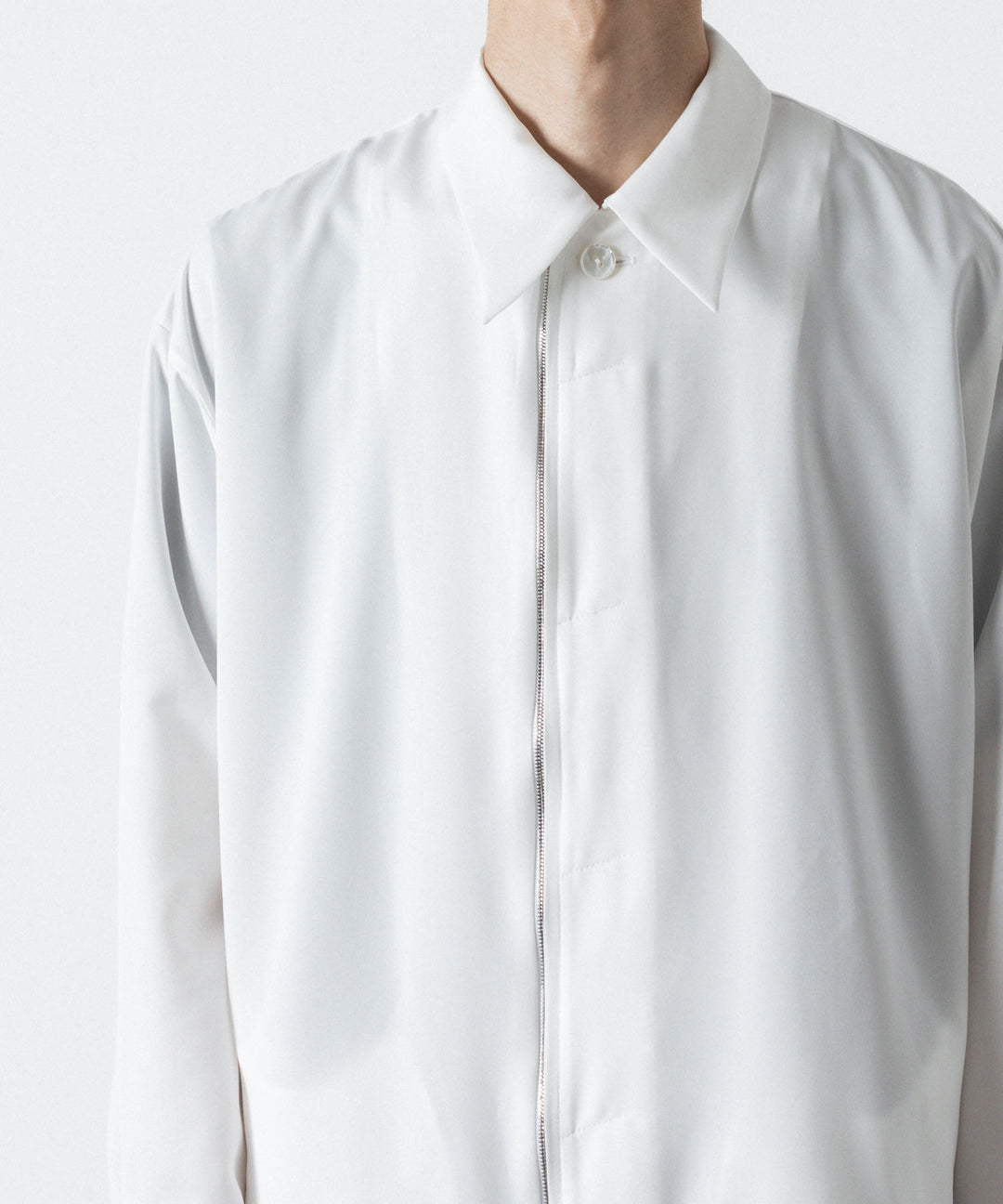 ato(アトウ)のDOUBLE CUFFS ZIP SHIRT - WHITEの公式通販サイトsession福岡セレクトショップ