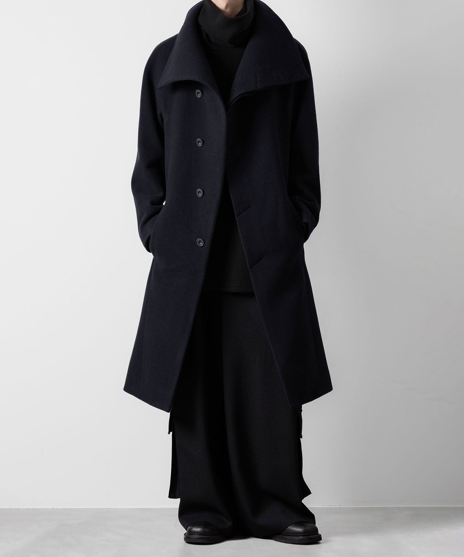 ato(アトウ)のENGLAND LAMB MELTON STAND COLLAR COAT - NAVYの公式通販サイトsession福岡セレクトショップ