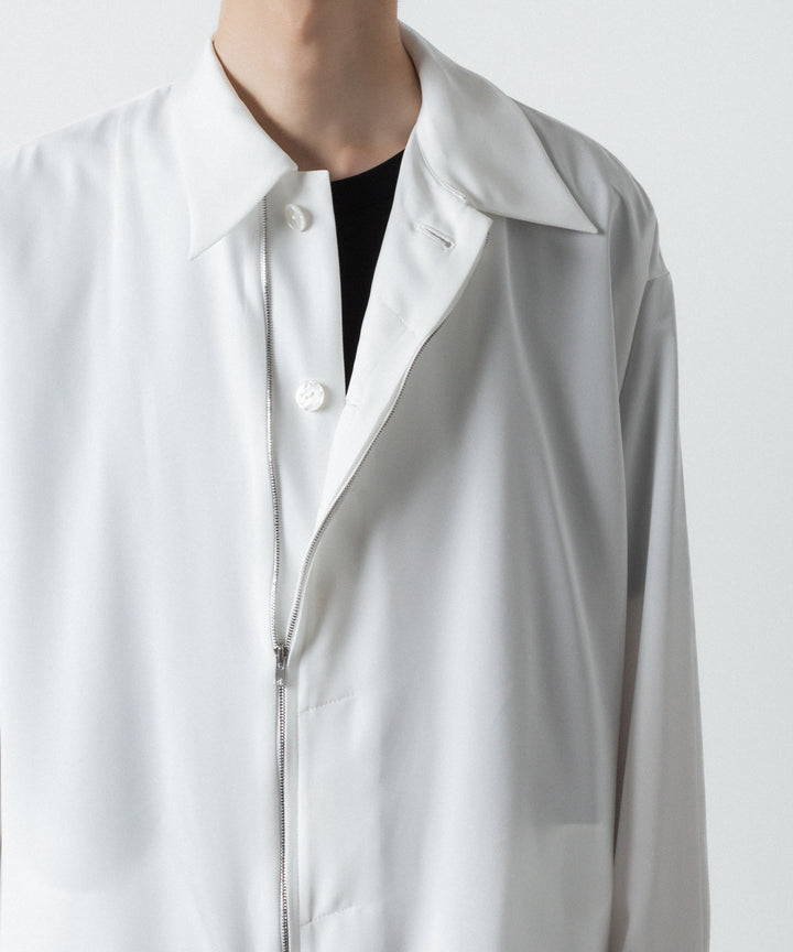 ato(アトウ)のDOUBLE CUFFS ZIP SHIRT - WHITEの公式通販サイトsession福岡セレクトショップ