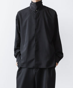 ato】CREPE DE CHINE SHORT SCARF SHIRT - BLACK | 公式通販サイト ato】CREPE DE CHINE SHORT SCARF SHIRT - BLACK | 公式通販サイト
