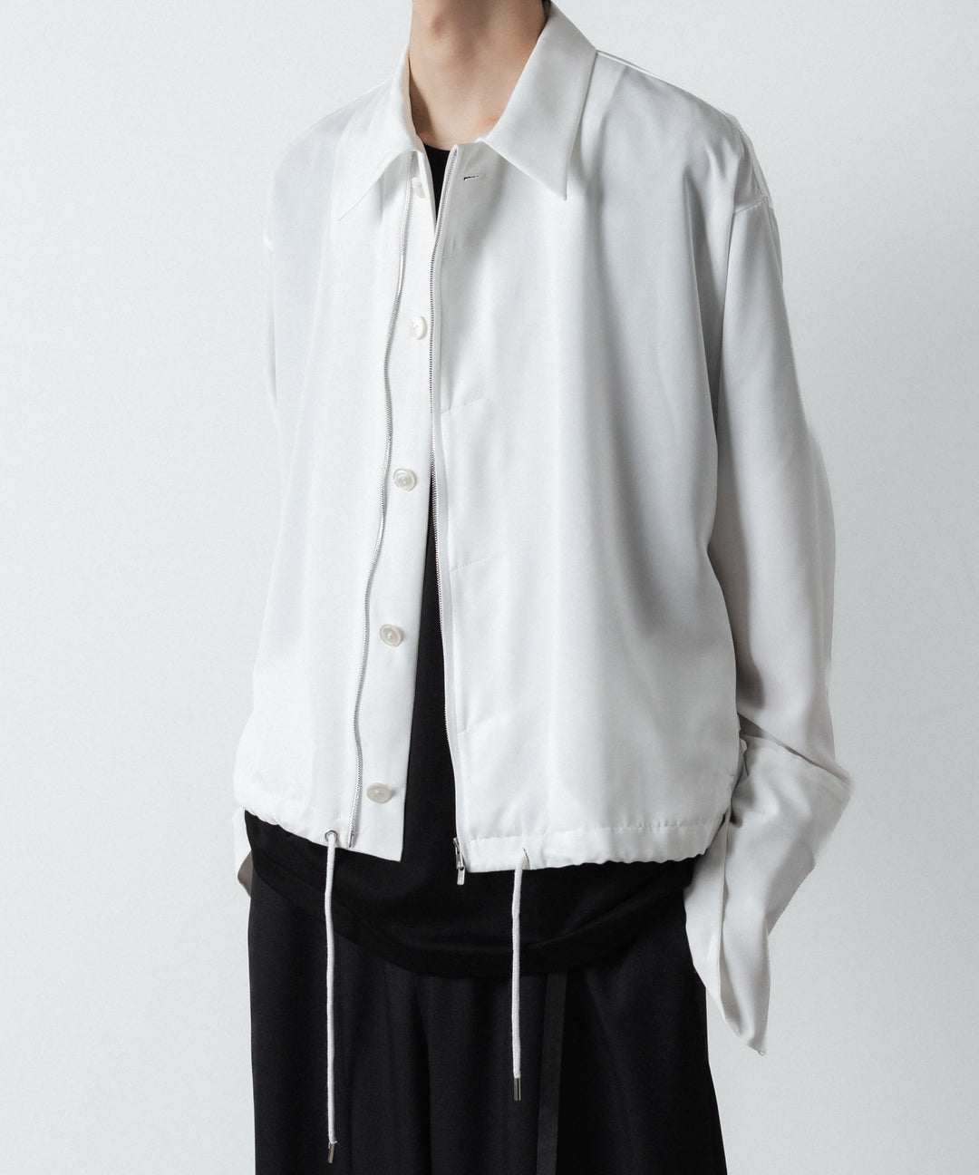 ato(アトウ)のDOUBLE CUFFS ZIP SHIRT - WHITEの公式通販サイトsession福岡セレクトショップ
