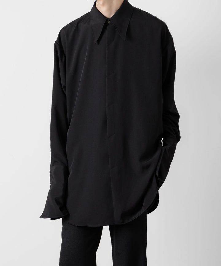 ato(アトウ)のOVERSIZED DOUBLE CUFFS SHIRT - BLACKの公式通販サイトsession福岡セレクトショップ