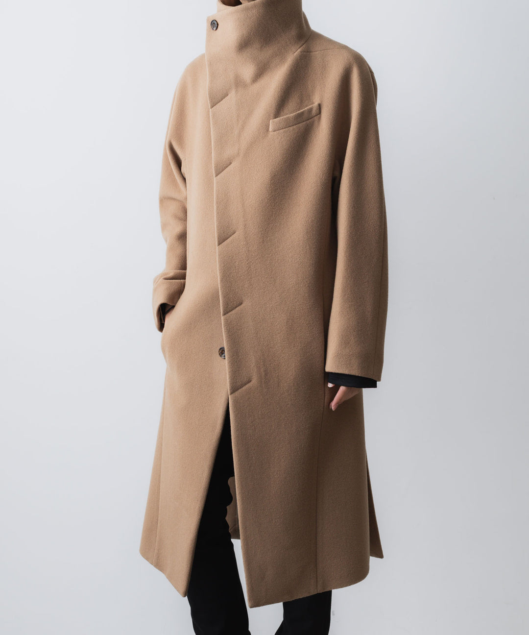 ato(アトウ)のENGLAND LAMB MELTON STAND COLLAR COAT - D.BEIGEの公式通販サイトsession福岡セレクトショップ