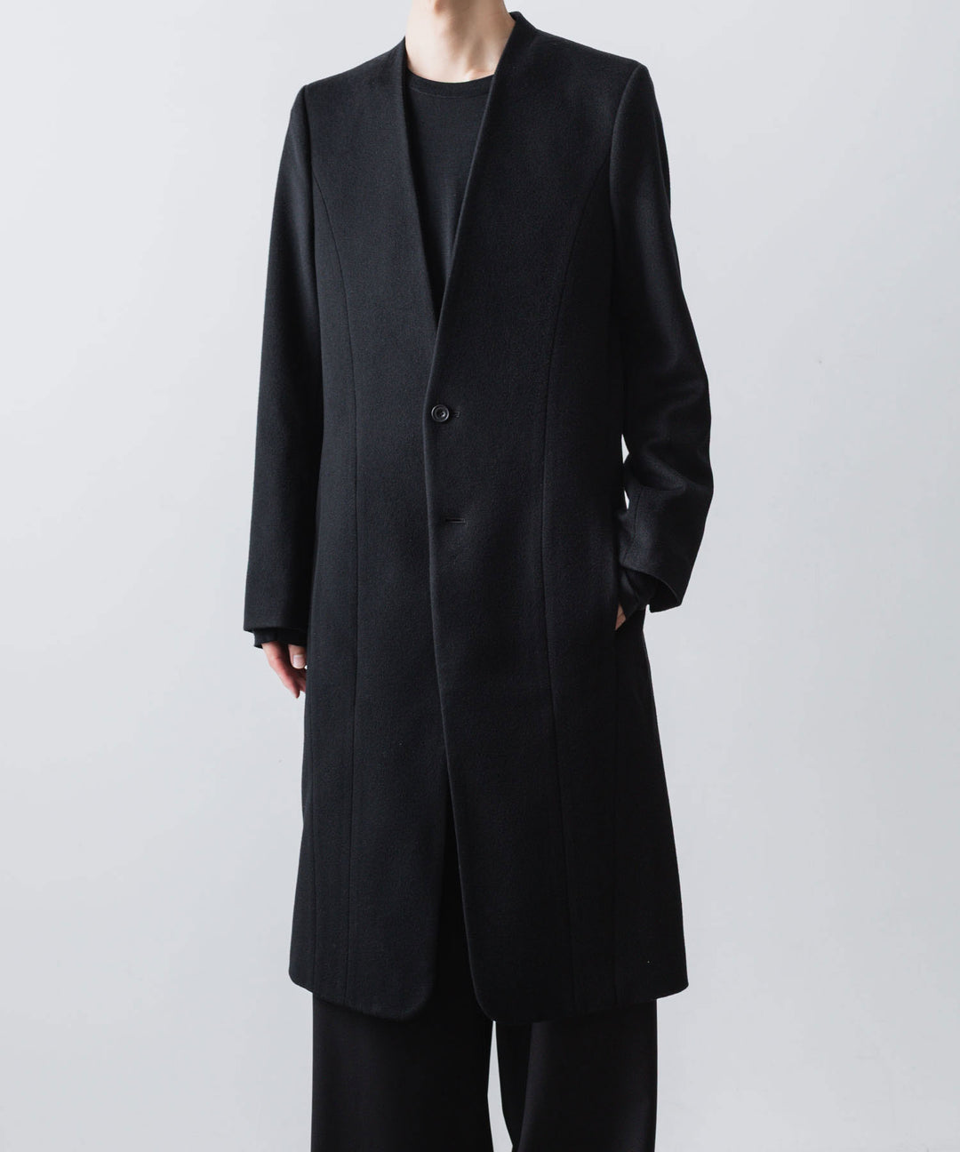 ato(アトウ)のSINGLE CHARME NO-COLLAR COAT - BLACKの公式通販サイトsession福岡セレクトショップ