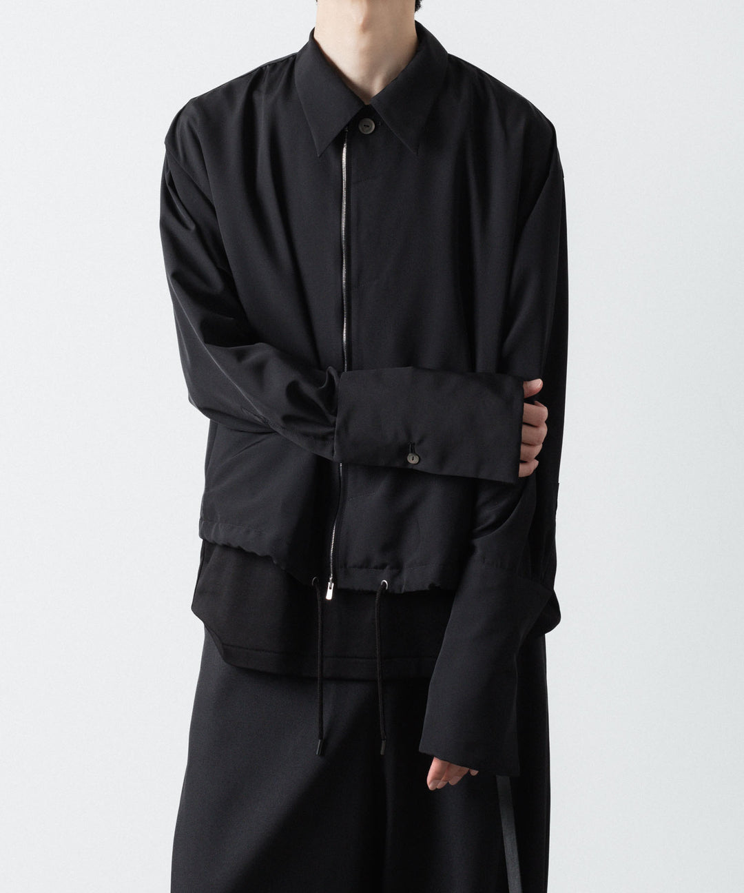 ato(アトウ)のDOUBLE CUFFS ZIP SHIRT - BLACKの公式通販サイトsession福岡セレクトショップ