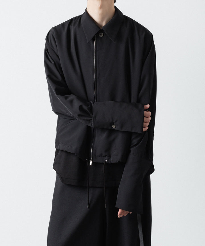 ato(アトウ)のDOUBLE CUFFS ZIP SHIRT - BLACKの公式通販サイトsession福岡セレクトショップ