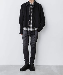 ato】DAMAGED STRETCH SARROUEL DENIM PANTS - BLACK | 公式通販サイト