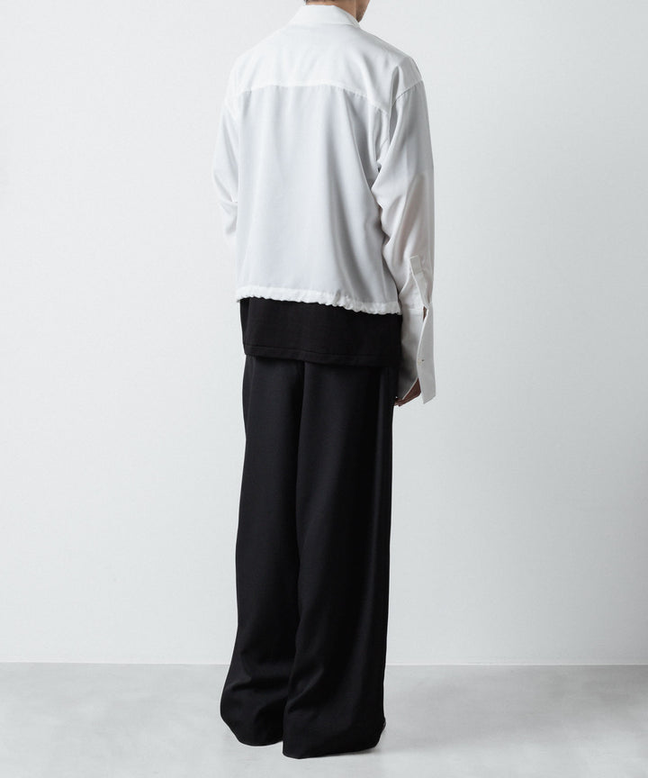ato(アトウ)のDOUBLE CUFFS ZIP SHIRT - WHITEの公式通販サイトsession福岡セレクトショップ