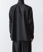 画像をギャラリービューアに読み込む, ato(アトウ)のCREPE DE CHINE  SHORT SCARF SHIRT - BLACKの公式通販サイトsession福岡セレクトショップ
