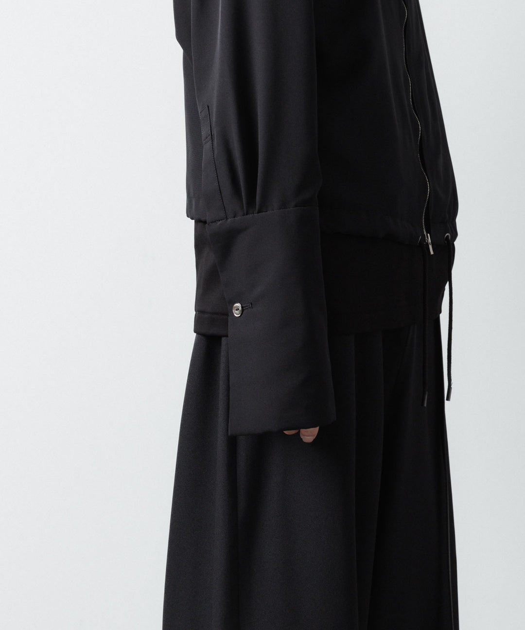 ato(アトウ)のDOUBLE CUFFS ZIP SHIRT - BLACKの公式通販サイトsession福岡セレクトショップ
