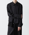 【ato】　DOUBLE CUFFS ZIP SHIRT - BLACK