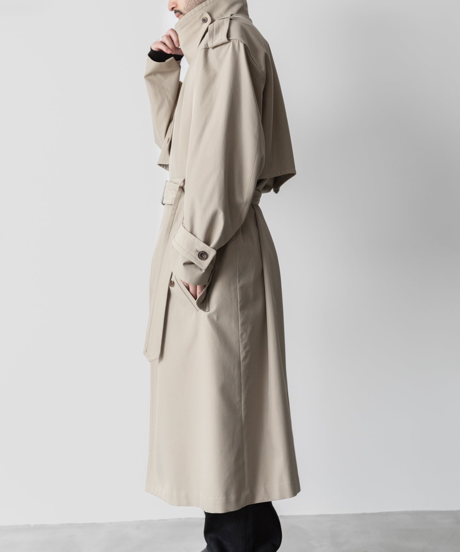 ato】STAND COLLAR SINGLE TRENCH COAT - BEIGE | 公式通販サイト session(セッション)