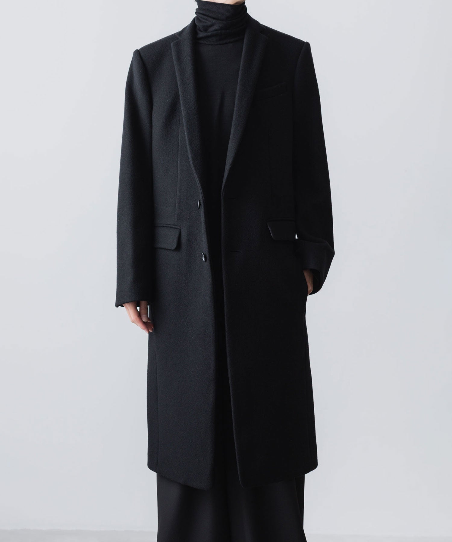 ato(アトウ)のENGLAND LAMB CHESTERFIELD COAT - BLACKの公式通販サイトsession福岡セレクトショップ