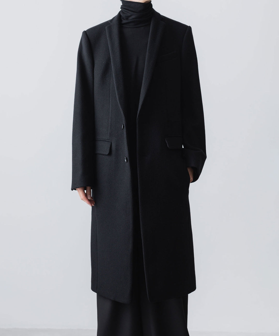 ato(アトウ)のENGLAND LAMB CHESTERFIELD COAT - BLACKの公式通販サイトsession福岡セレクトショップ