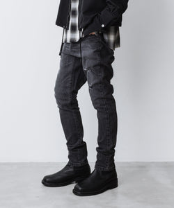 ato】DAMAGED STRETCH SARROUEL DENIM PANTS - BLACK | 公式通販サイト