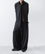 画像をギャラリービューアに読み込む, ato(アトウ)のCREPE DE CHINE  SHORT SCARF SHIRT - BLACKの公式通販サイトsession福岡セレクトショップ
