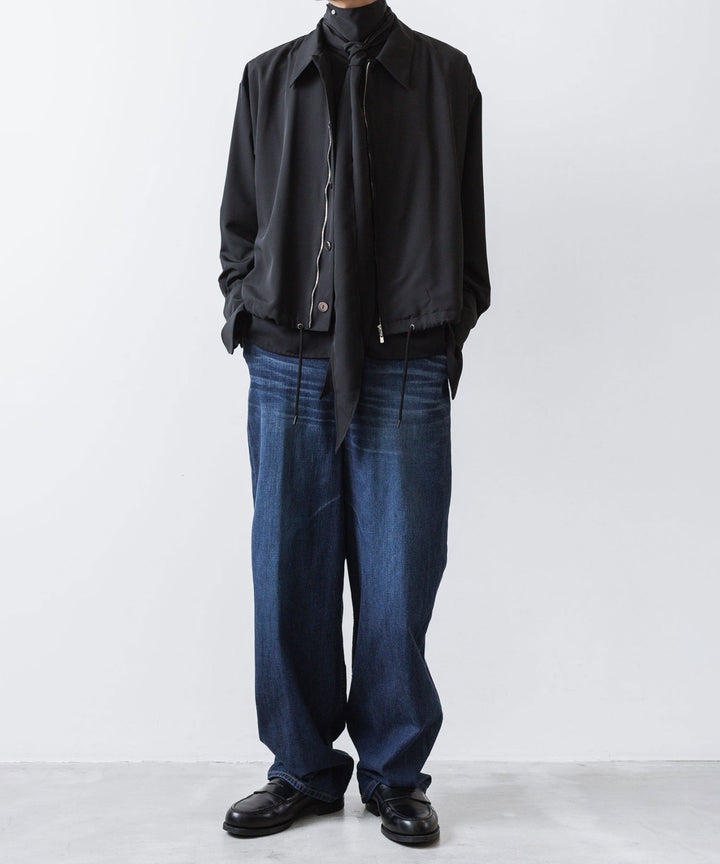 ato(アトウ)のCREPE DE CHINE  SHORT SCARF SHIRT - BLACKの公式通販サイトsession福岡セレクトショップ