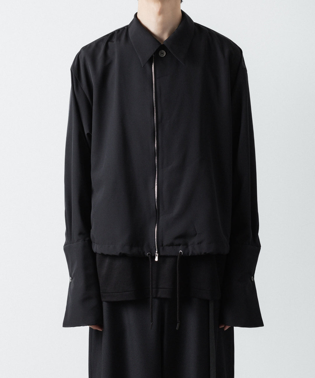 ato(アトウ)のDOUBLE CUFFS ZIP SHIRT - BLACKの公式通販サイトsession福岡セレクトショップ