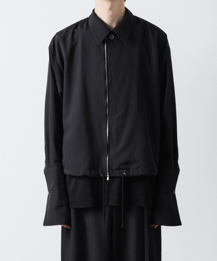 ato(アトウ)のDOUBLE CUFFS ZIP SHIRT - BLACKの公式通販サイトsession福岡セレクトショップ