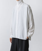 画像をギャラリービューアに読み込む, ato(アトウ)のCREPE DE CHINE  SHORT SCARF SHIRT - WHITEの公式通販サイトsession福岡セレクトショップ
