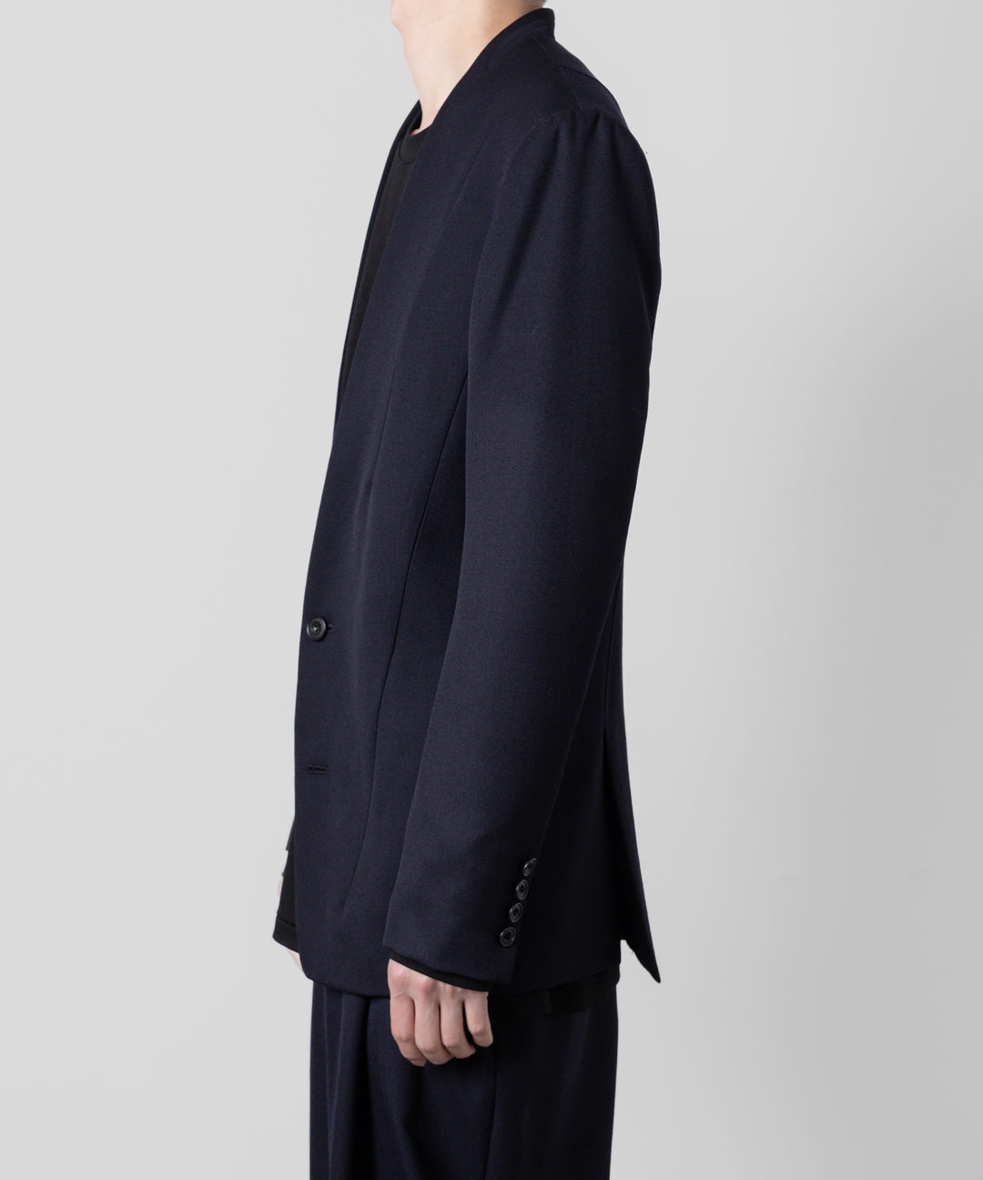 【ato】ato(アトウ)のWOOL TWILL NO COLLAR JACKET - NAVY 公式通販サイトsession福岡セレクトショップ