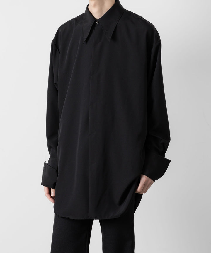 ato(アトウ)のOVERSIZED DOUBLE CUFFS SHIRT - BLACKの公式通販サイトsession福岡セレクトショップ