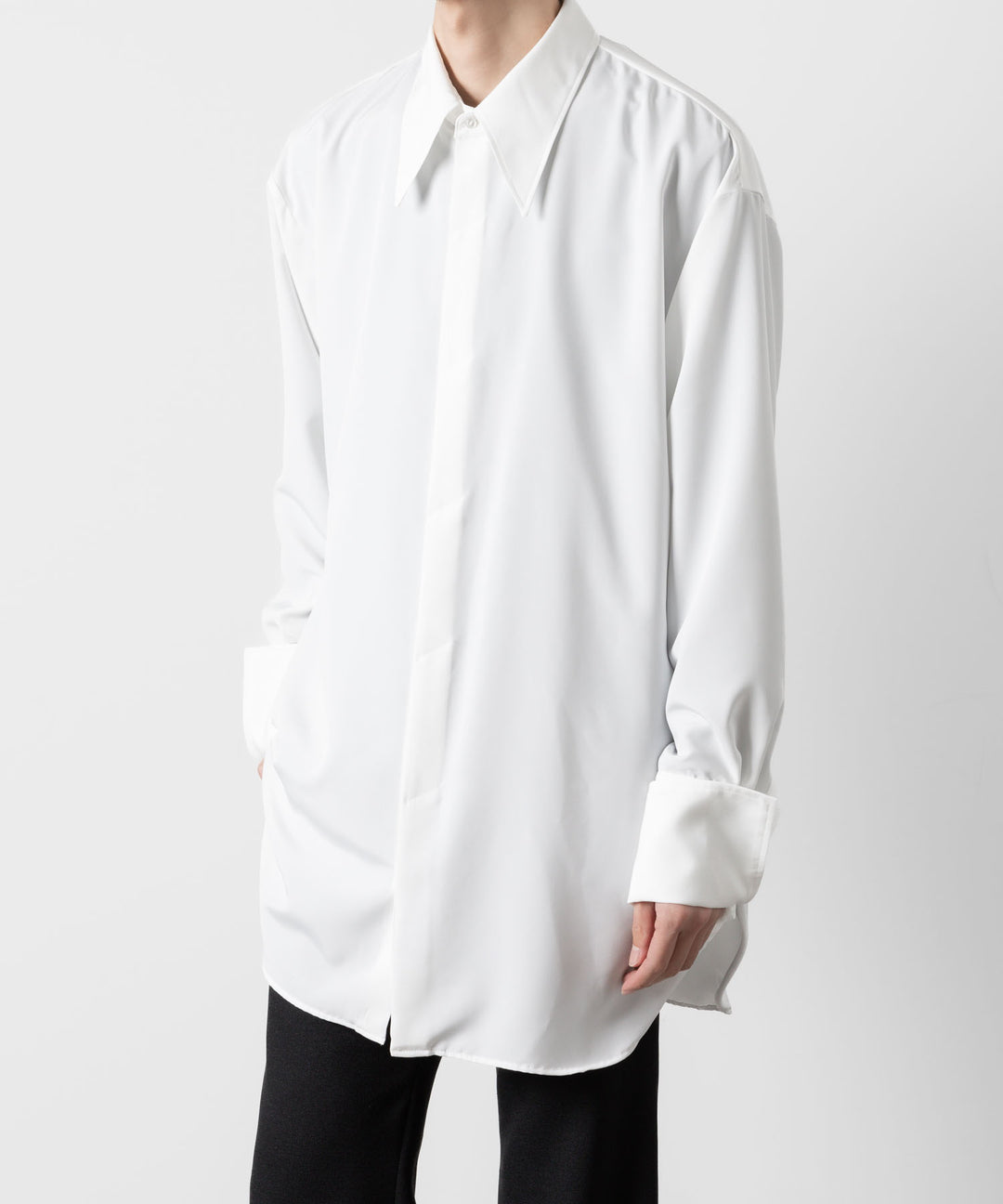 ato(アトウ)のOVERSIZED DOUBLE CUFFS SHIRT - WHITEの公式通販サイトsession福岡セレクトショップ