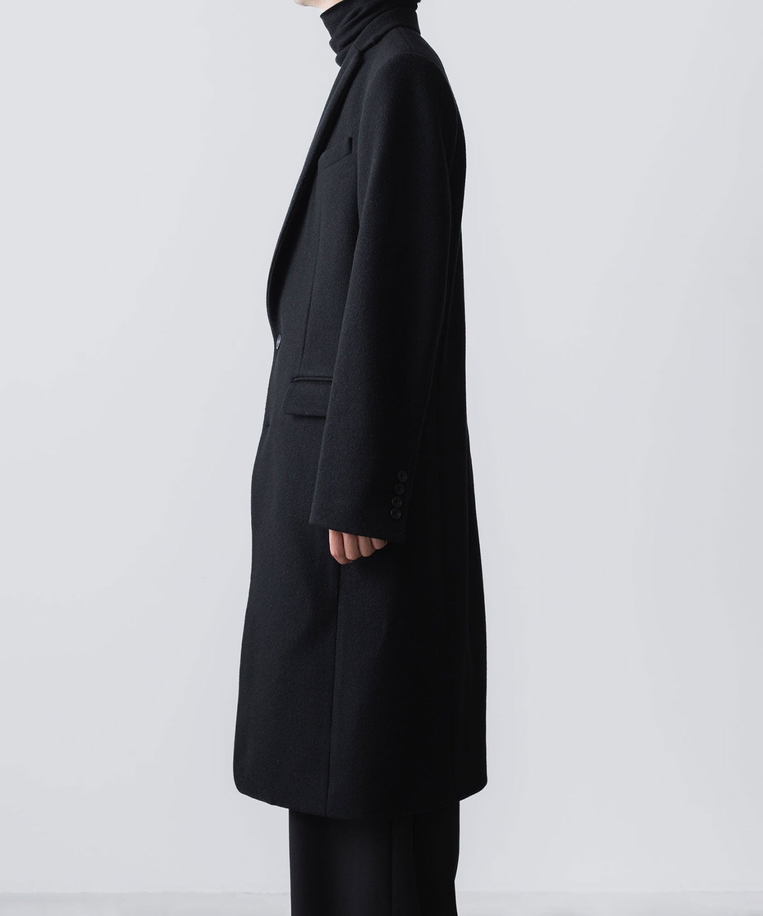 ato(アトウ)のENGLAND LAMB CHESTERFIELD COAT - BLACKの公式通販サイトsession福岡セレクトショップ