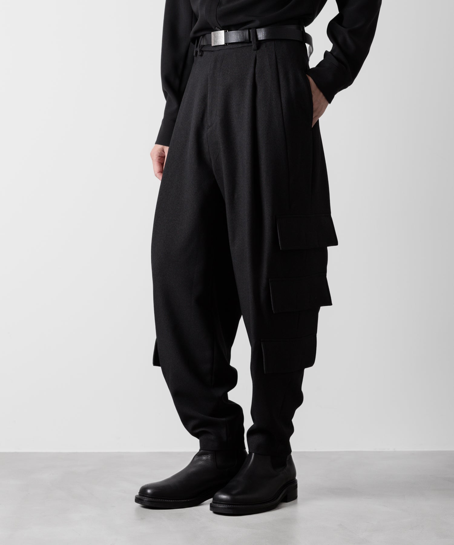 ato(アトウ)の3-PIECE MILITARY FLAP PANTS - BLACK公式通販サイトsession福岡セレクトショップ