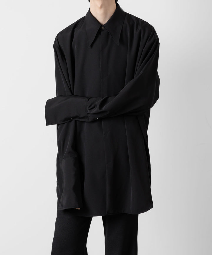ato(アトウ)のOVERSIZED DOUBLE CUFFS SHIRT - BLACKの公式通販サイトsession福岡セレクトショップ