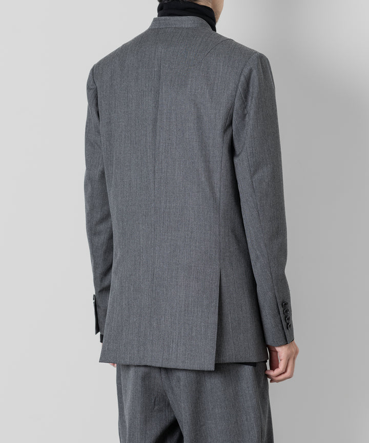 ato(アトウ)のWOOL TWILL NO COLLAR JACKETのCHARCOAL