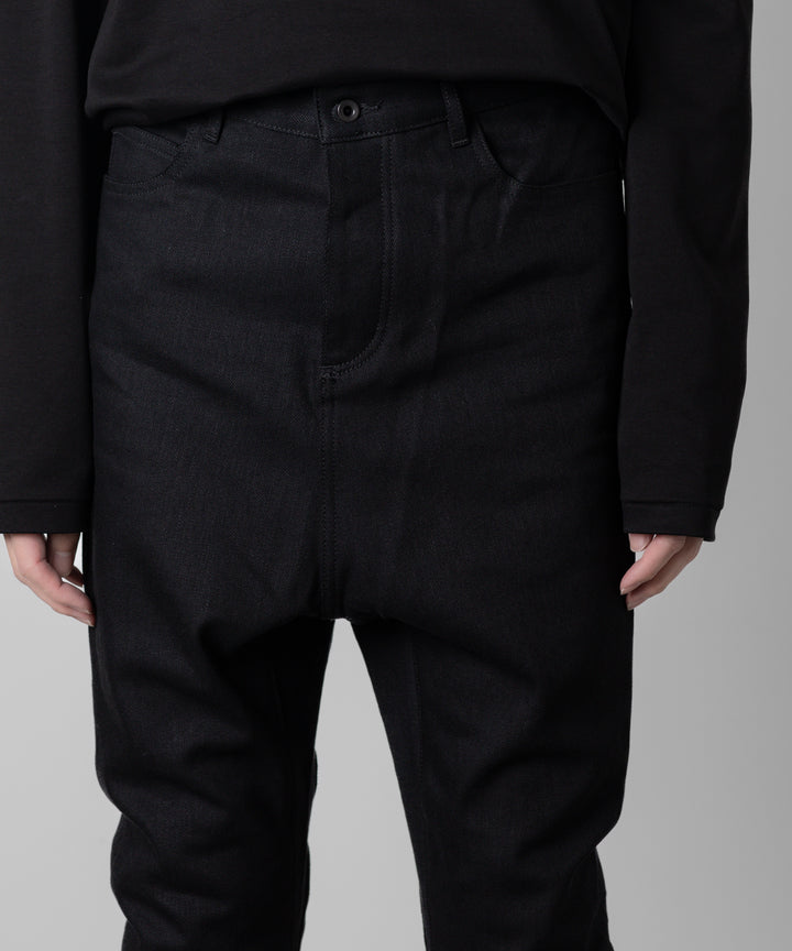ato(アトウ)のSTRETCH DENIM SARROUEL PANTSのBLACK
