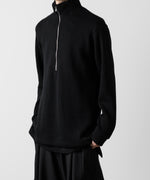 画像をギャラリービューアに読み込む, 【ato】STAND COLLAR ZIP PULLOVER - BLACK
