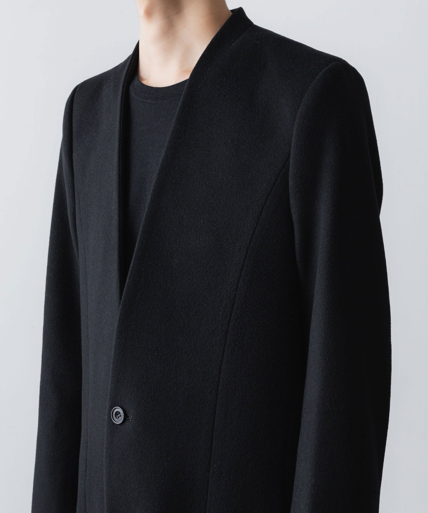 ato(アトウ)のSINGLE CHARME NO-COLLAR COAT - BLACKの公式通販サイトsession福岡セレクトショップ