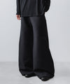 【ato】　RECYCLE POLYESTER/WOOL WIDE FLAIR PANTS - BLACK