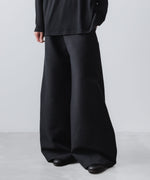画像をギャラリービューアに読み込む, ato(アトウ)のRECYCLE POLYESTER/WOOL WIDE FLAIR PANTS - BLACKの公式通販サイトsession福岡セレクトショップ
