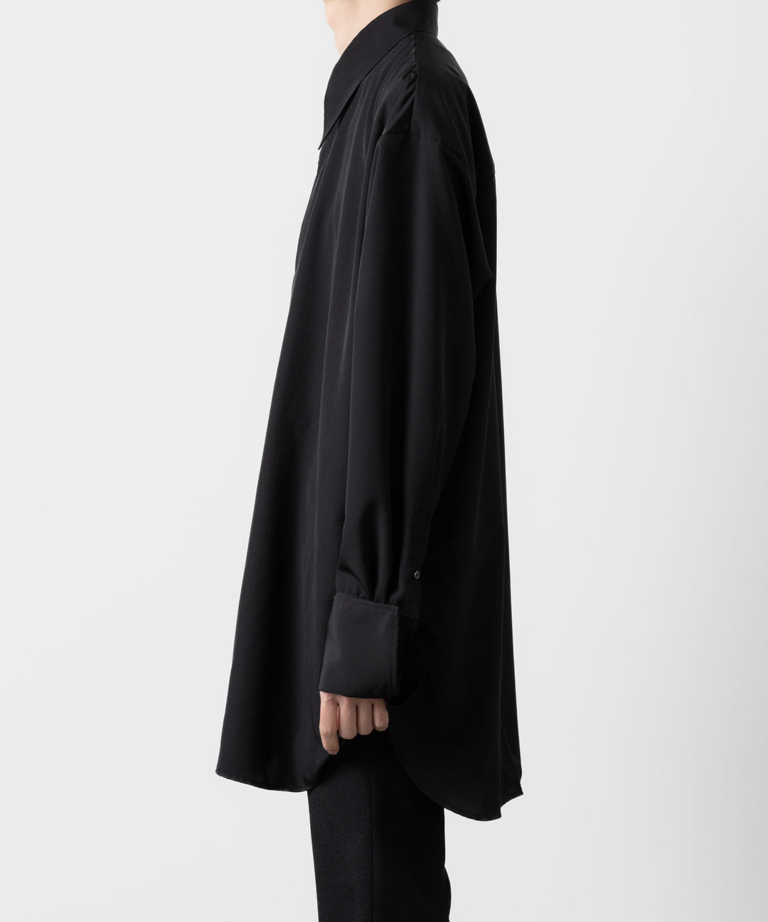 ato(アトウ)のOVERSIZED DOUBLE CUFFS SHIRT - BLACKの公式通販サイトsession福岡セレクトショップ