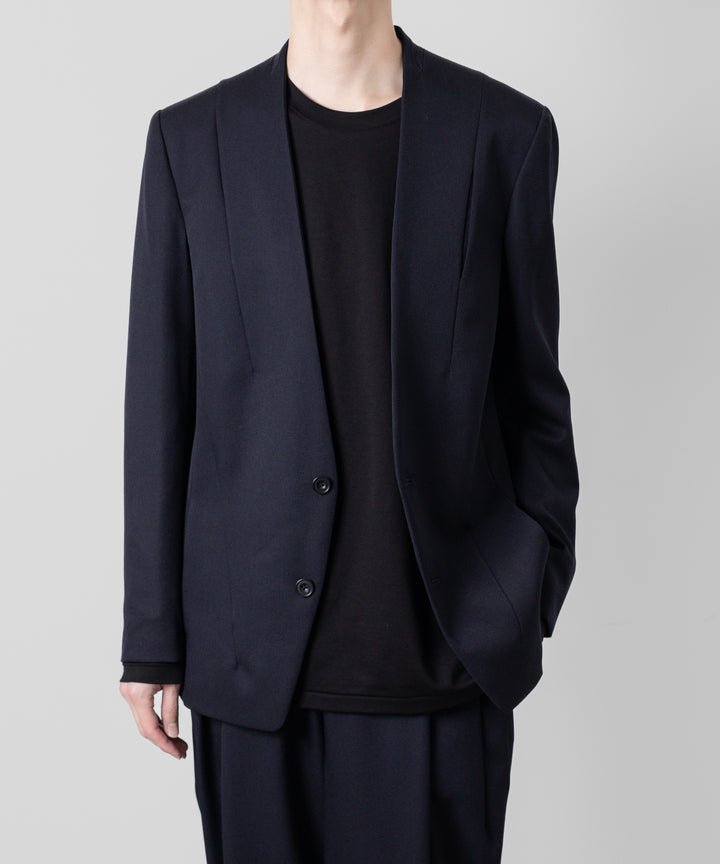 【ato】ato(アトウ)のWOOL TWILL NO COLLAR JACKET - NAVY 公式通販サイトsession福岡セレクトショップ