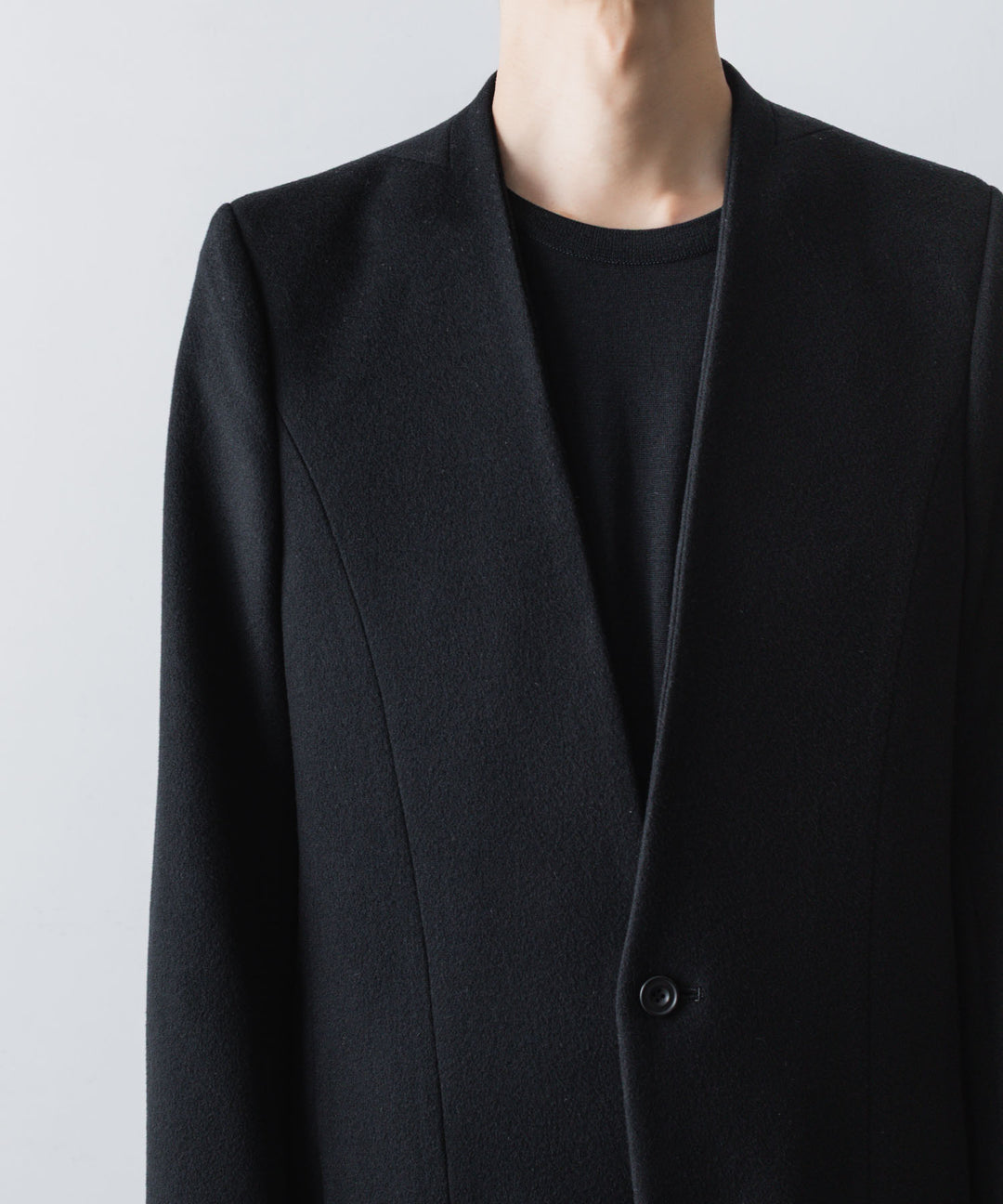 ato(アトウ)のSINGLE CHARME NO-COLLAR COAT - BLACKの公式通販サイトsession福岡セレクトショップ