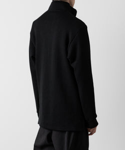 【ato】STAND COLLAR ZIP PULLOVER - BLACK