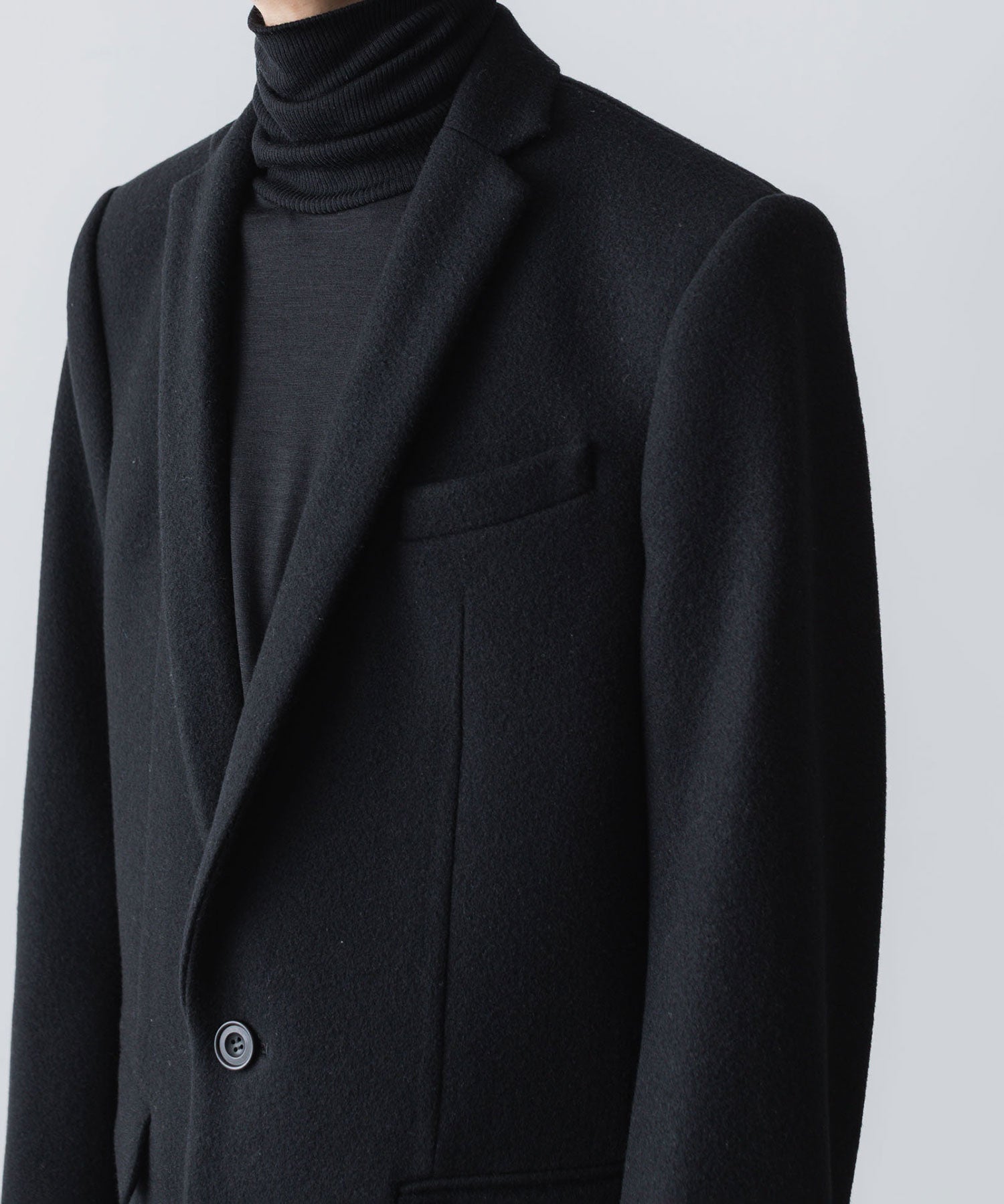 ato(アトウ)のENGLAND LAMB CHESTERFIELD COAT - BLACKの公式通販サイトsession福岡セレクトショップ